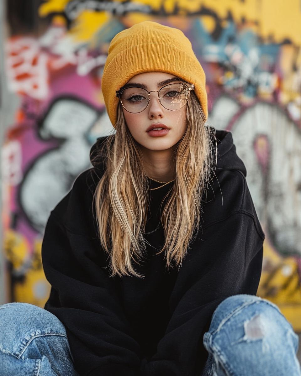 Urban Street Fashion Portrait - AI image template preview