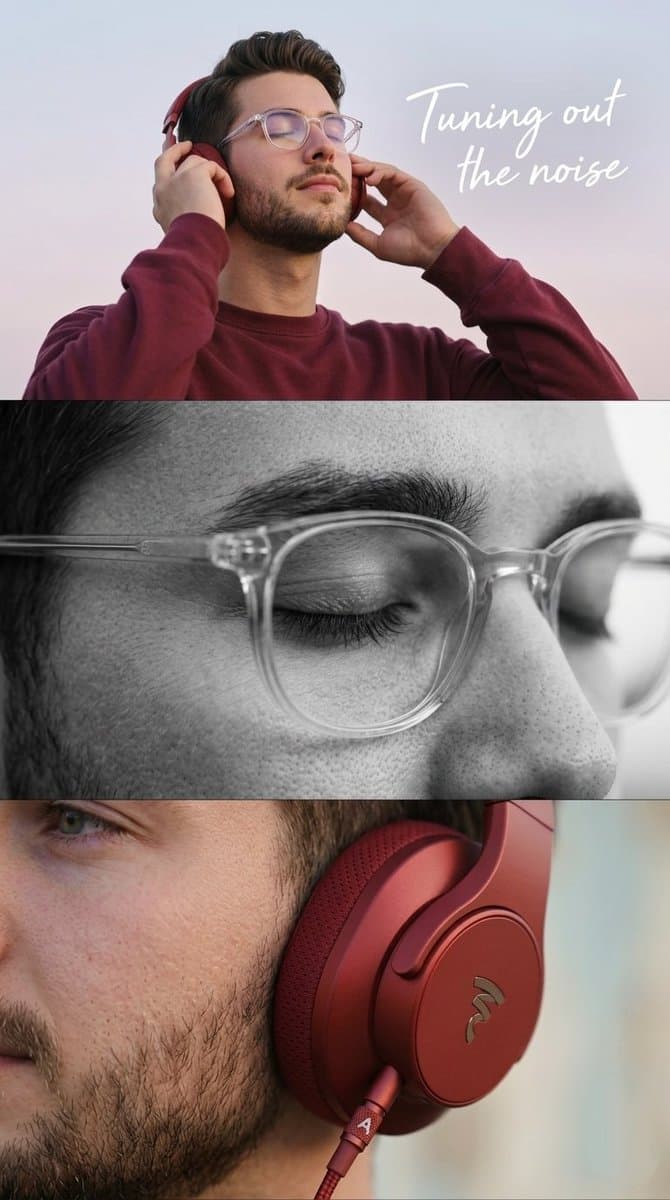 Minimalist Headphone Lifestyle Ad - AI image template preview