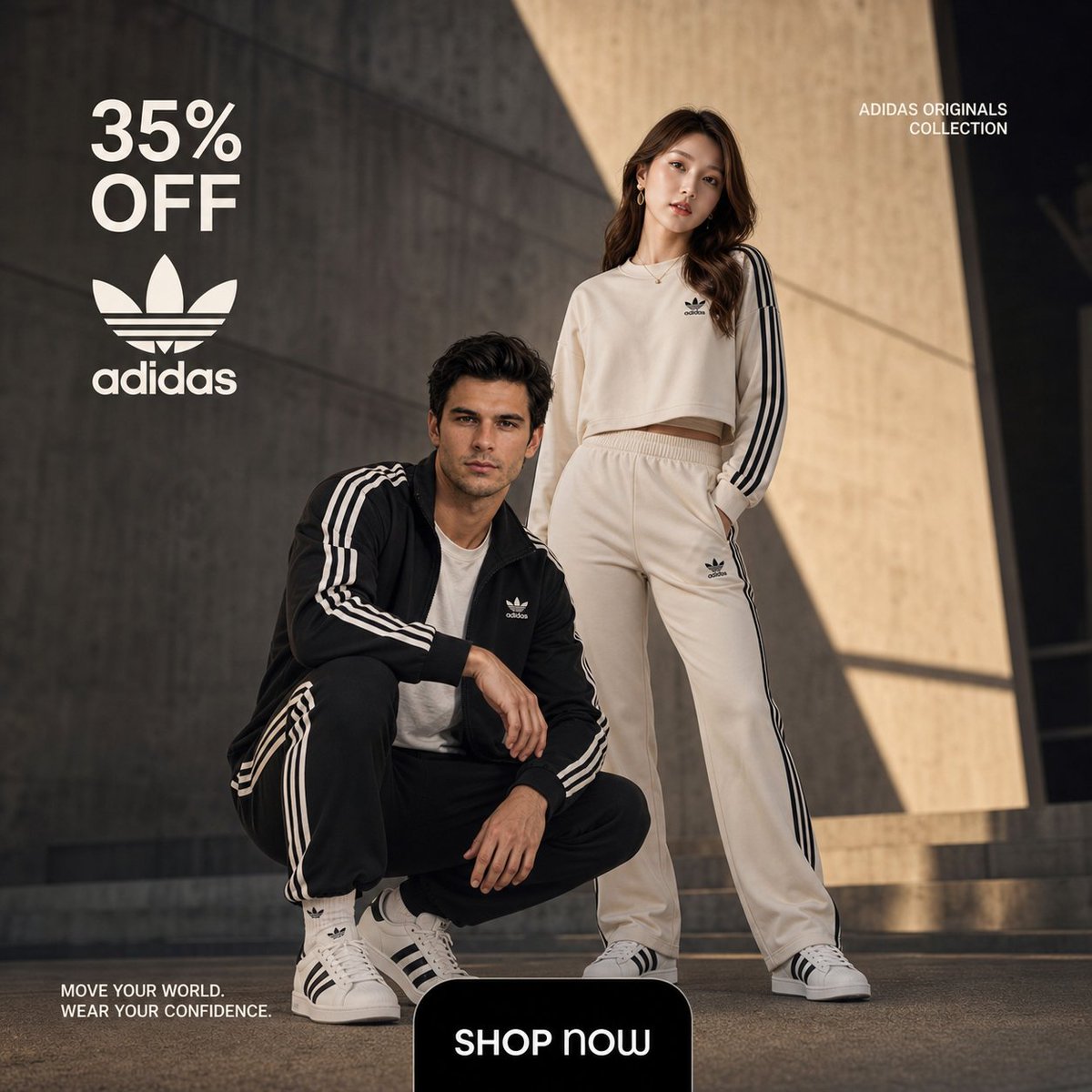 Adidas Originals Fashion Ad - AI image template preview