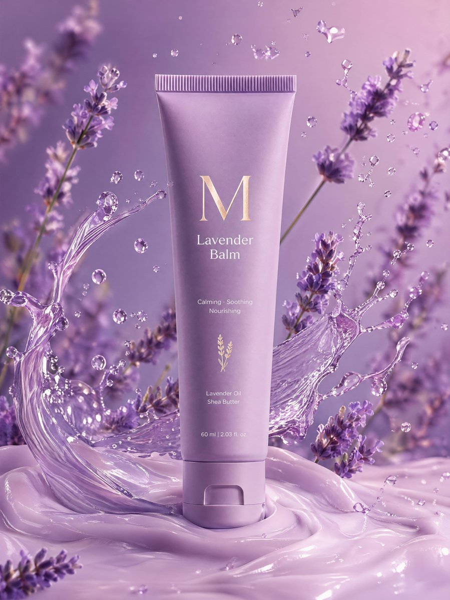 Premium Lavender Balm Product Shot - AI image template preview