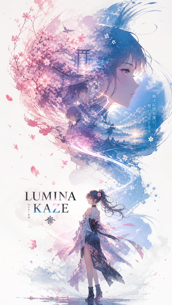 Anime Double-Exposure Poster - AI image template preview