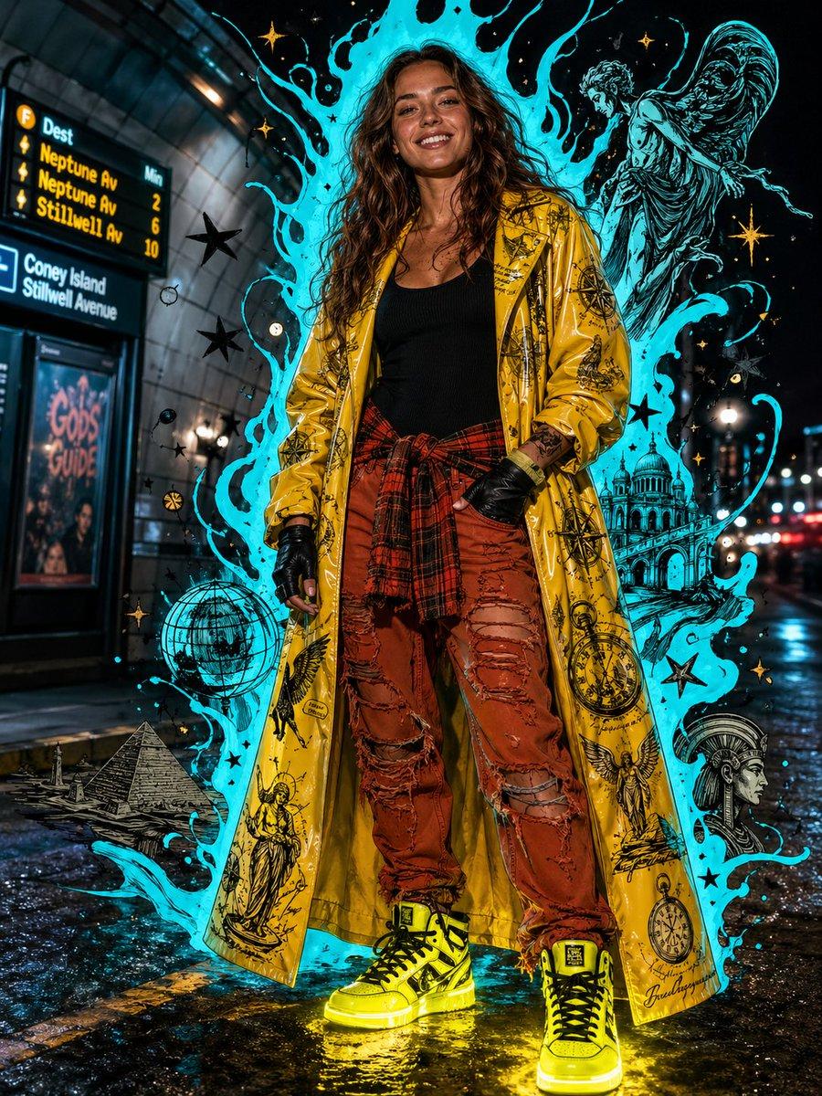 Afrofuturist Streetwear Editorial Portrait - AI image template preview