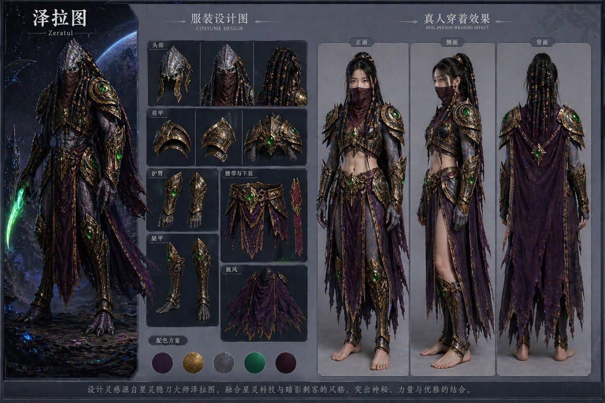 Character Costume Design Transfer - AI image template preview