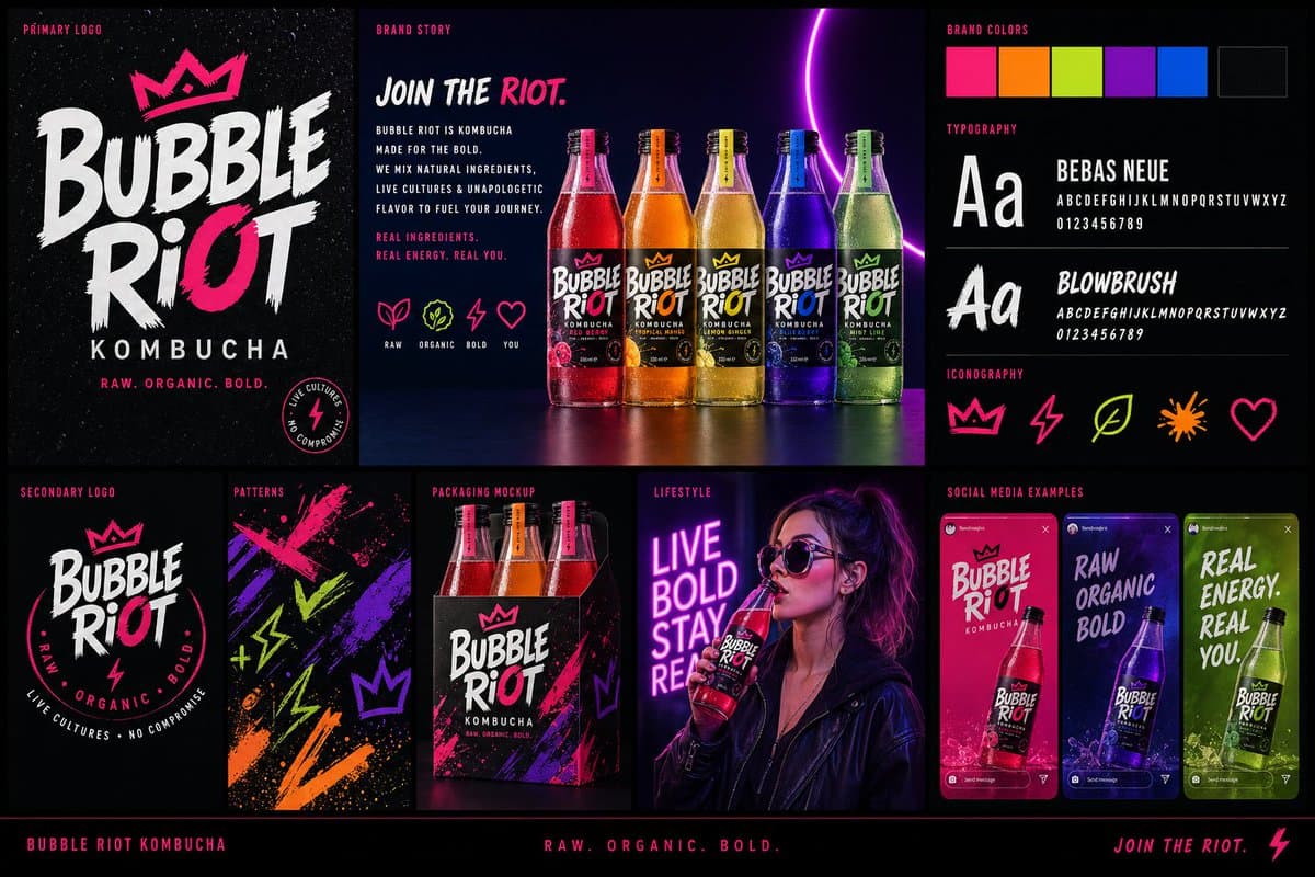 Modern Brand Identity Board - AI image template preview