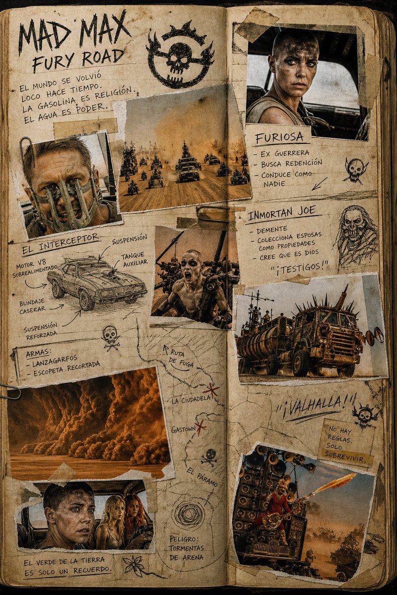Mad Max Journal Scrapbook Style - AI image template preview