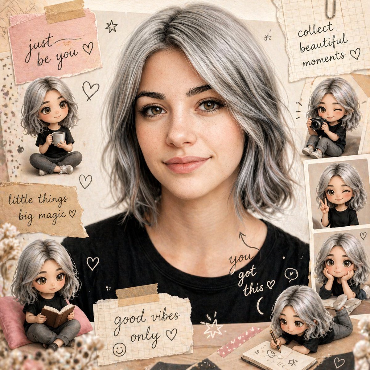 Scrapbook Chibi Transformation - AI image template preview
