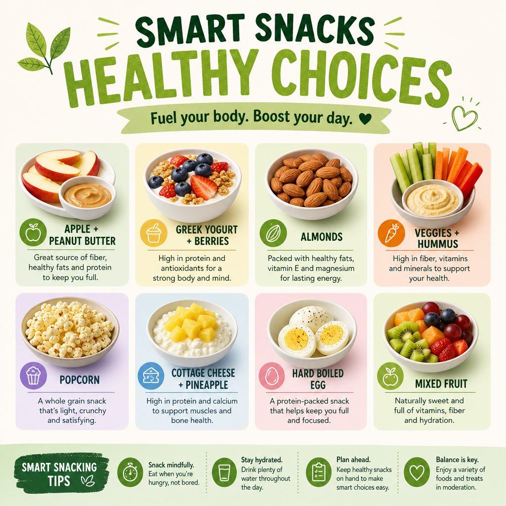 Healthy Smart Snacks Infographic - AI image template preview