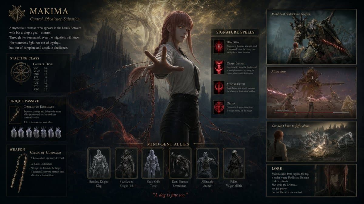Dark Fantasy Makima Build Sheet - AI image template preview