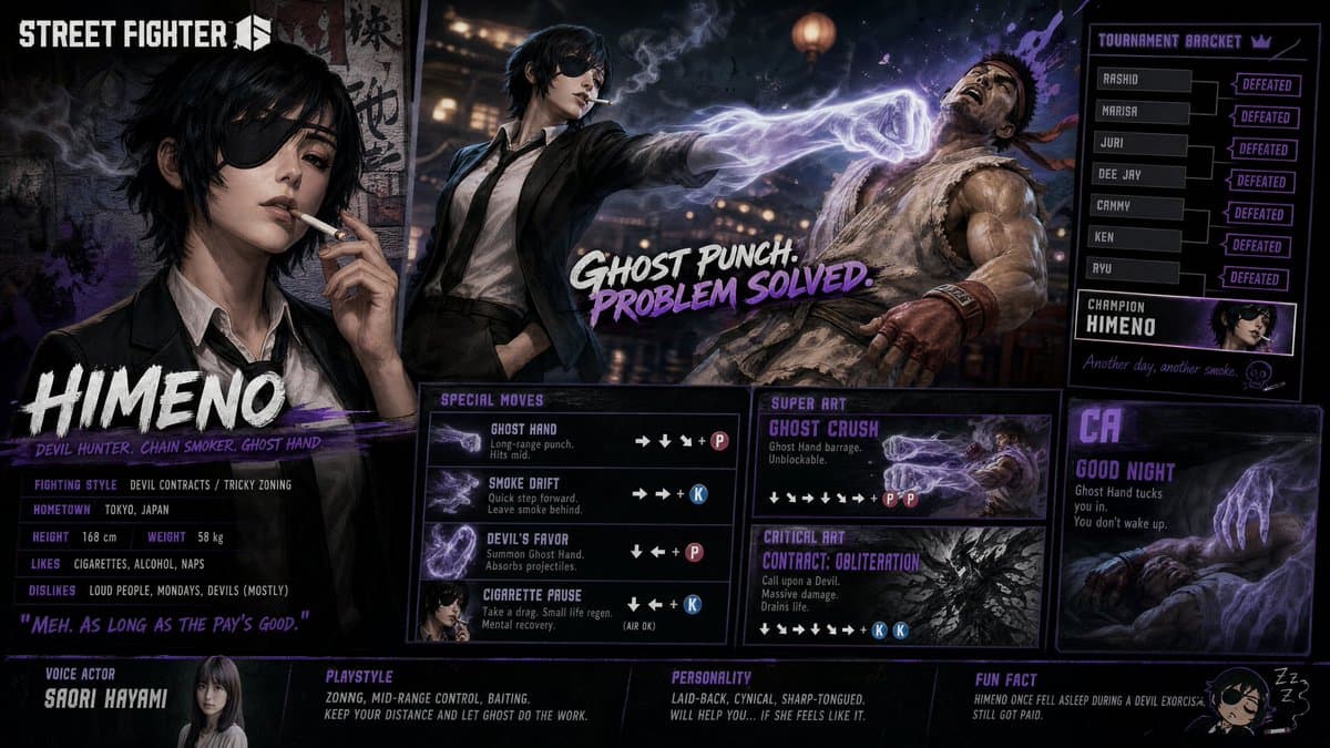 Street Fighter 6 Himeno Crossover Poster - AI image template preview