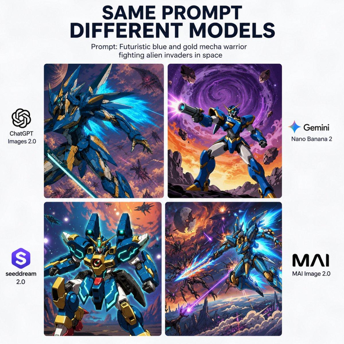 AI Model Mecha Comparison Poster - AI image template preview