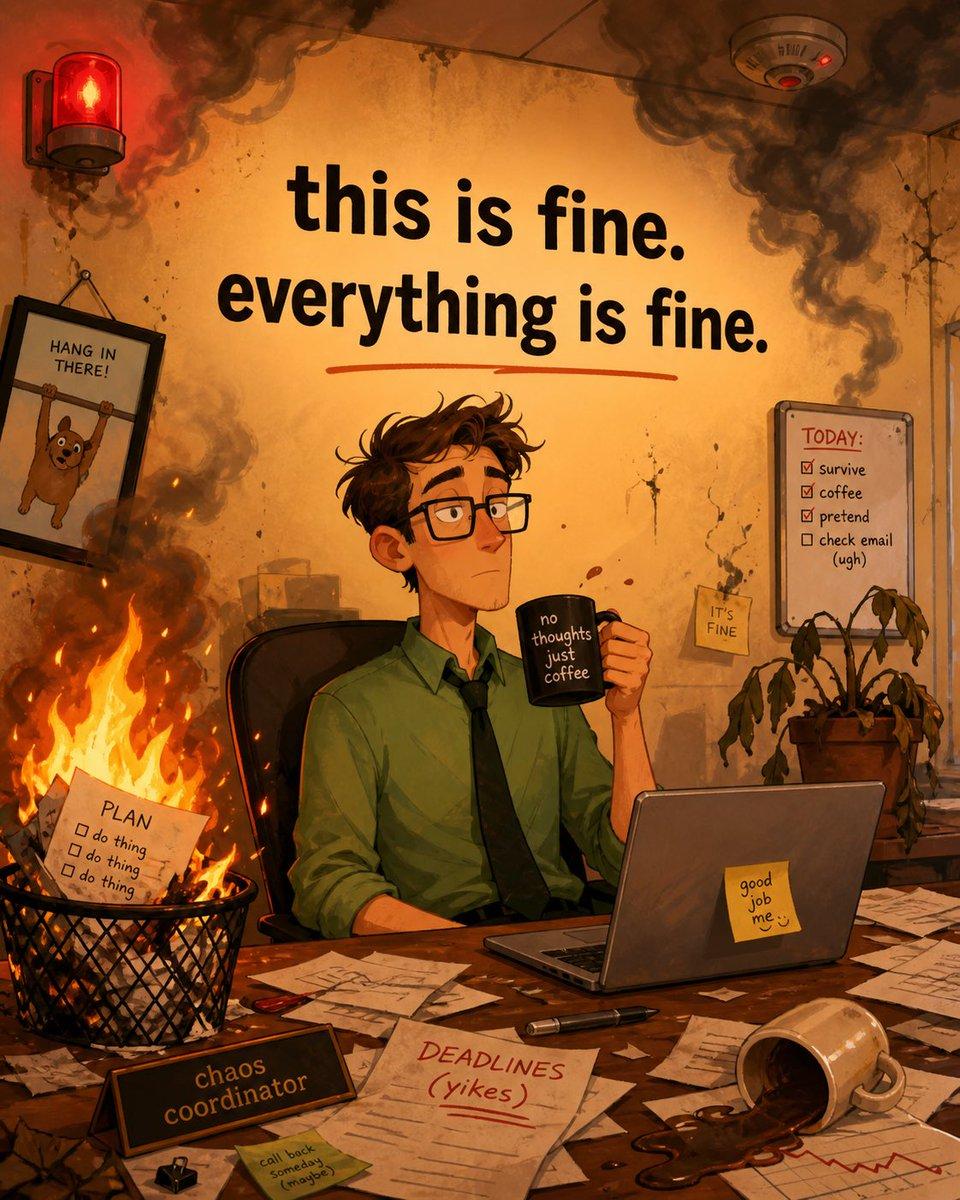 This Is Fine Office Meltdown - AI image template preview