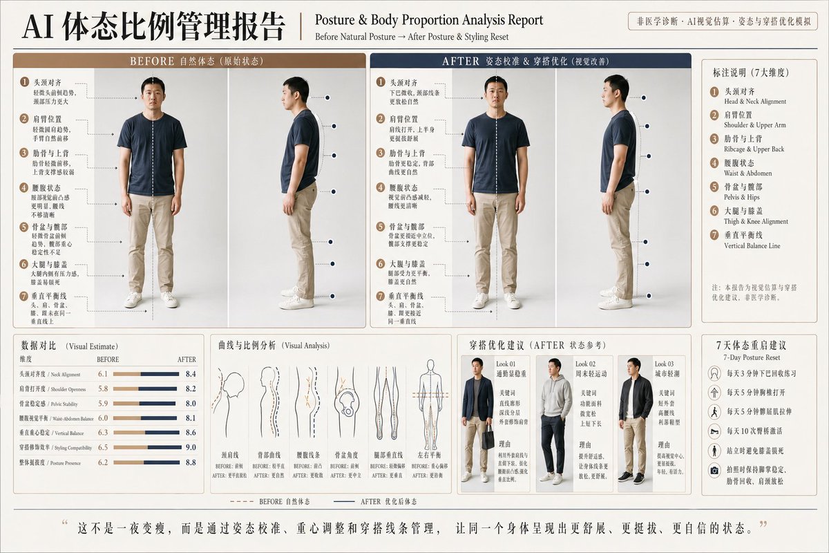 Posture Analysis Report Infographic - AI image template preview