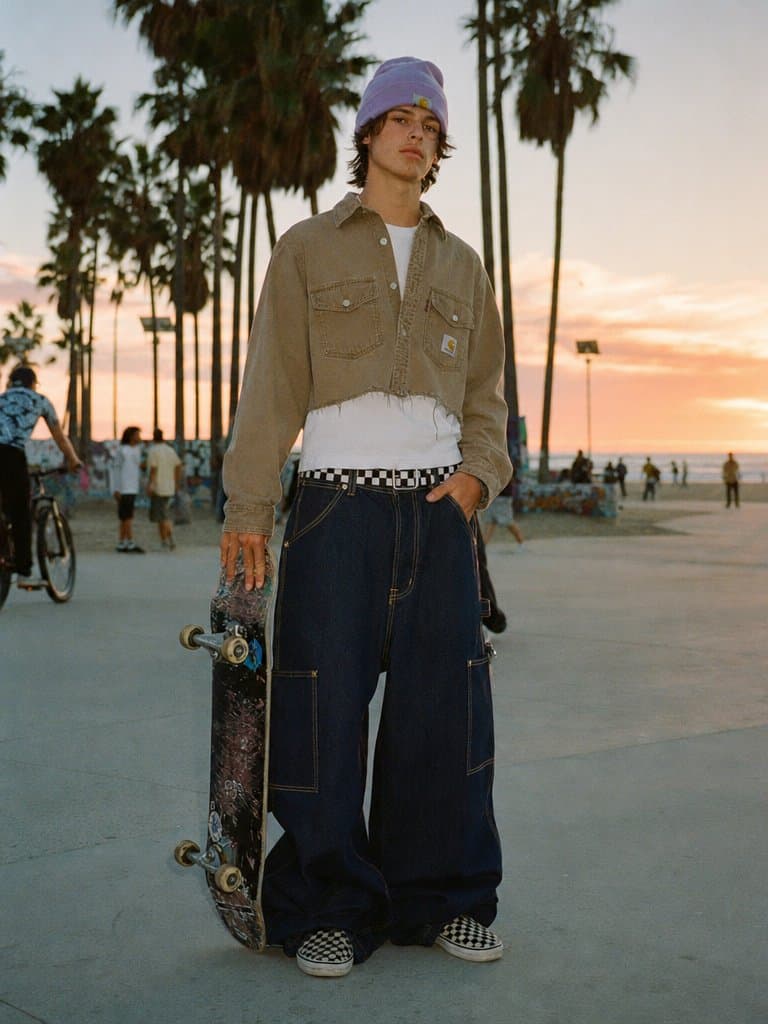 Sunset Skater in Baggy Jeans - AI image template preview