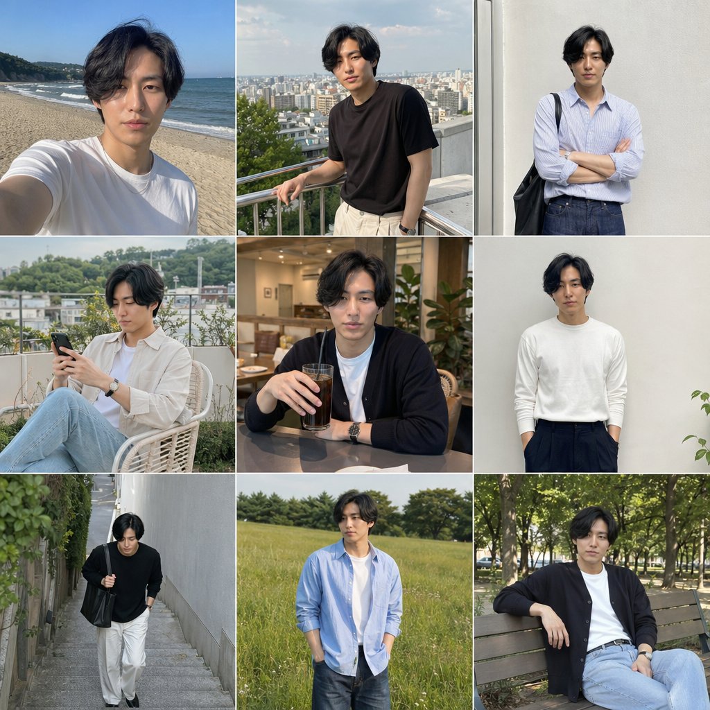 9-Photo Men's Fashion Collage - AI image template preview