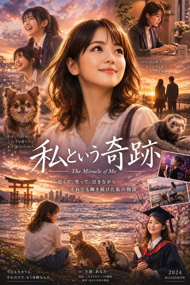 Japanese Drama Collage Film Poster - AI image template preview