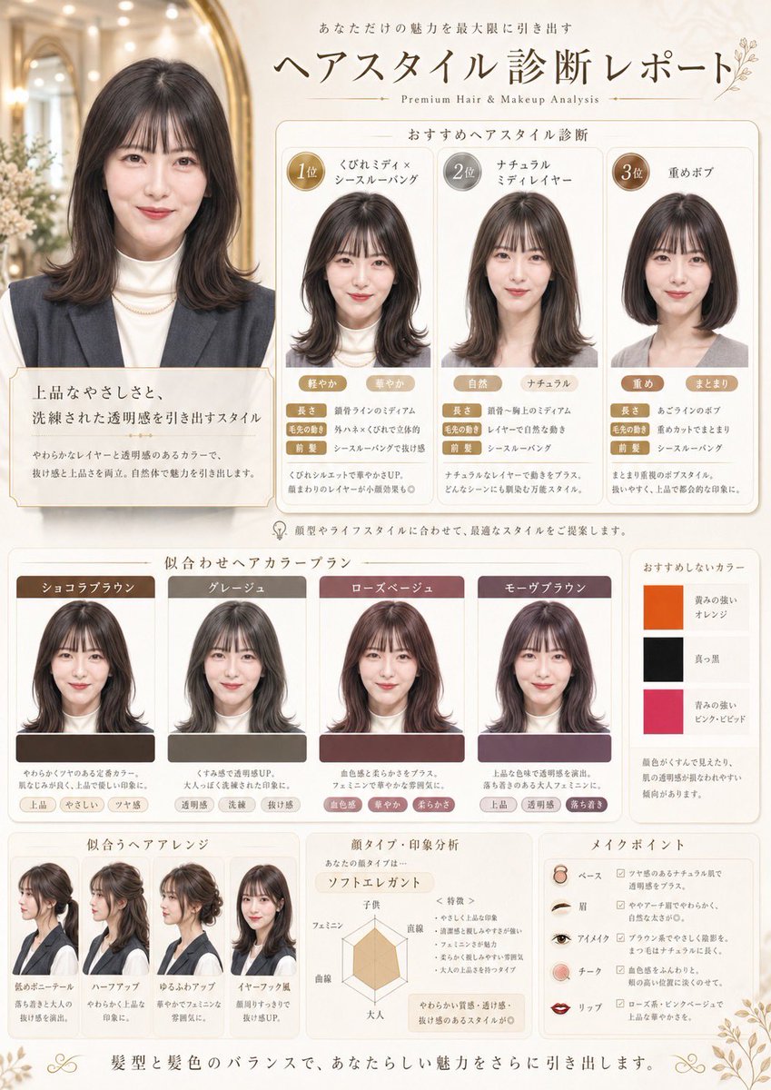 Japanese Hair Diagnosis Salon Poster - AI image template preview