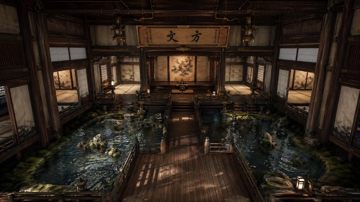 Cinematic Japanese Temple Hall - AI image template preview