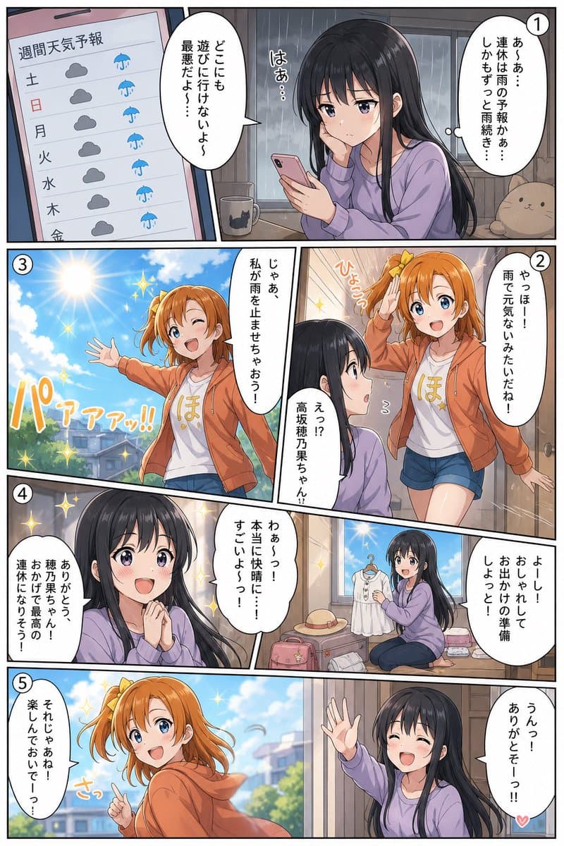 Sunny Friend Manga Page - AI image template preview