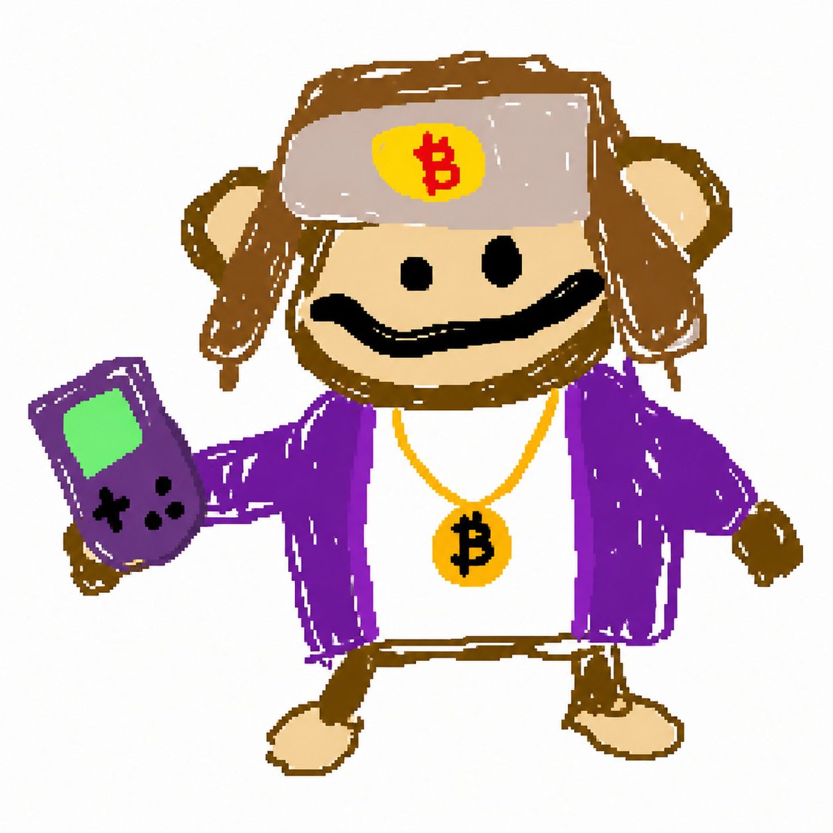 Bitcoin Monkey MS Paint Doodle - AI image template preview