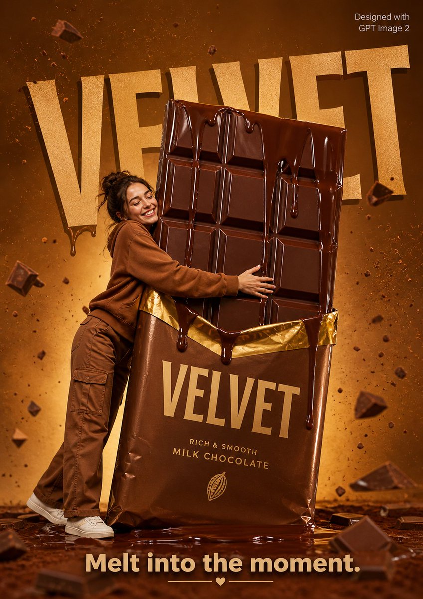 Playful Velvet Chocolate Poster - AI image template preview
