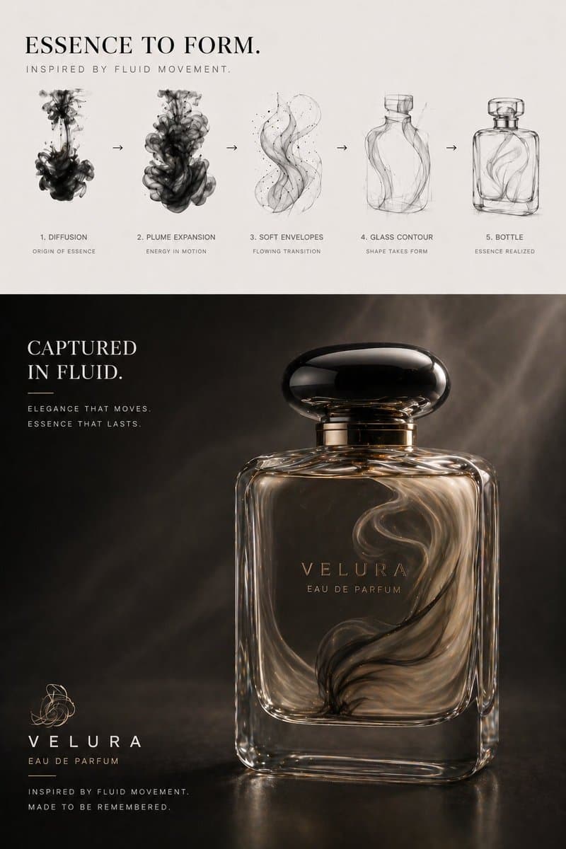 Perfume Design Evolution Poster - AI image template preview
