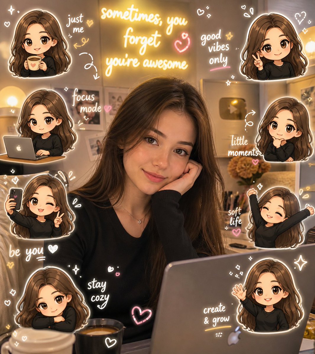 Chibi Avatar Scrapbook Photo - AI image template preview