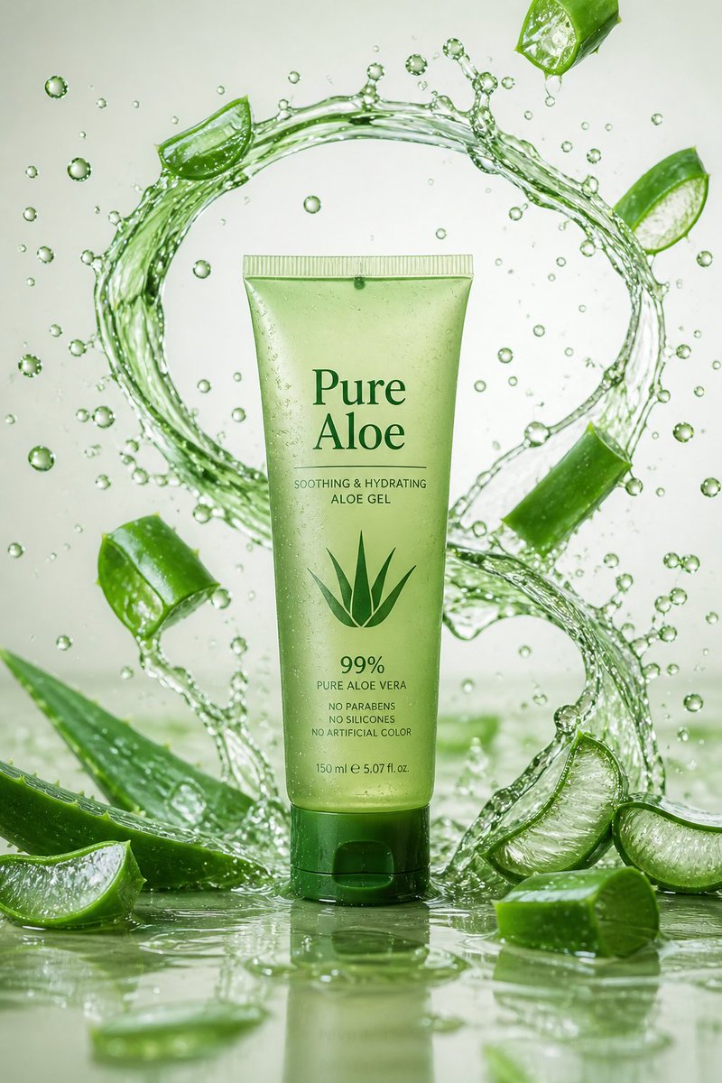 Pure Aloe Skincare Commercial - AI image template preview