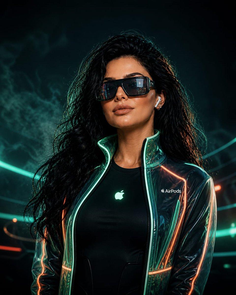 Cyberpunk Neon Fashion Portrait - AI image template preview