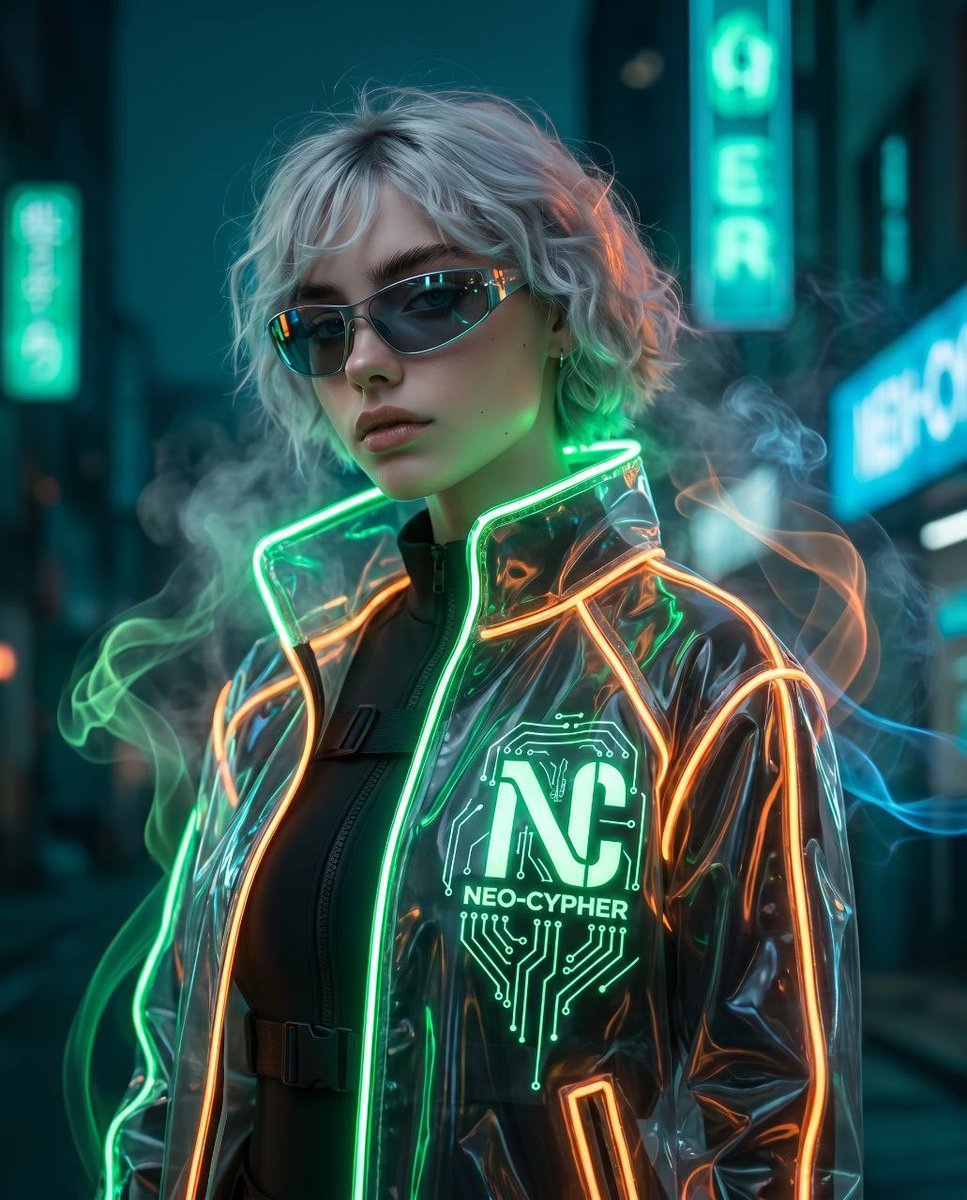 Futuristic Cyberpunk Sportswear Portrait - AI image template preview