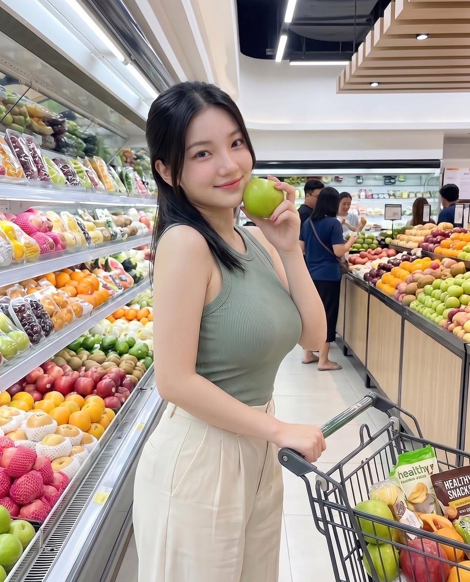 Modern Grocery Store Lifestyle Portrait - AI image template preview