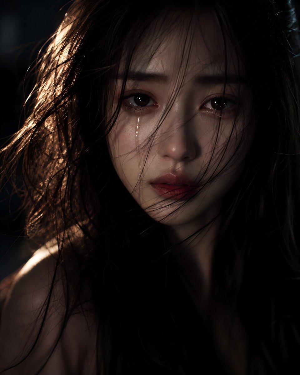 Sorrowful Night Cinematic Portrait - AI image template preview