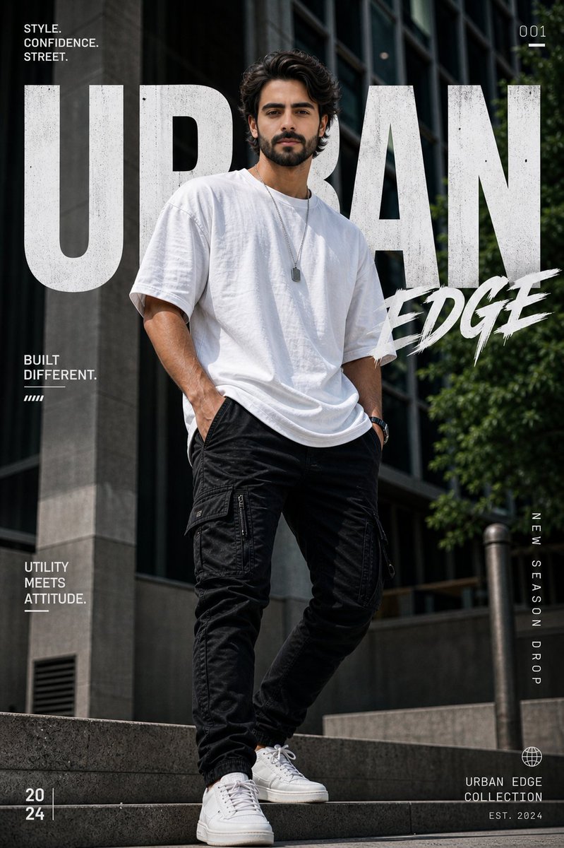 Urban Fashion Graphic Poster - AI image template preview