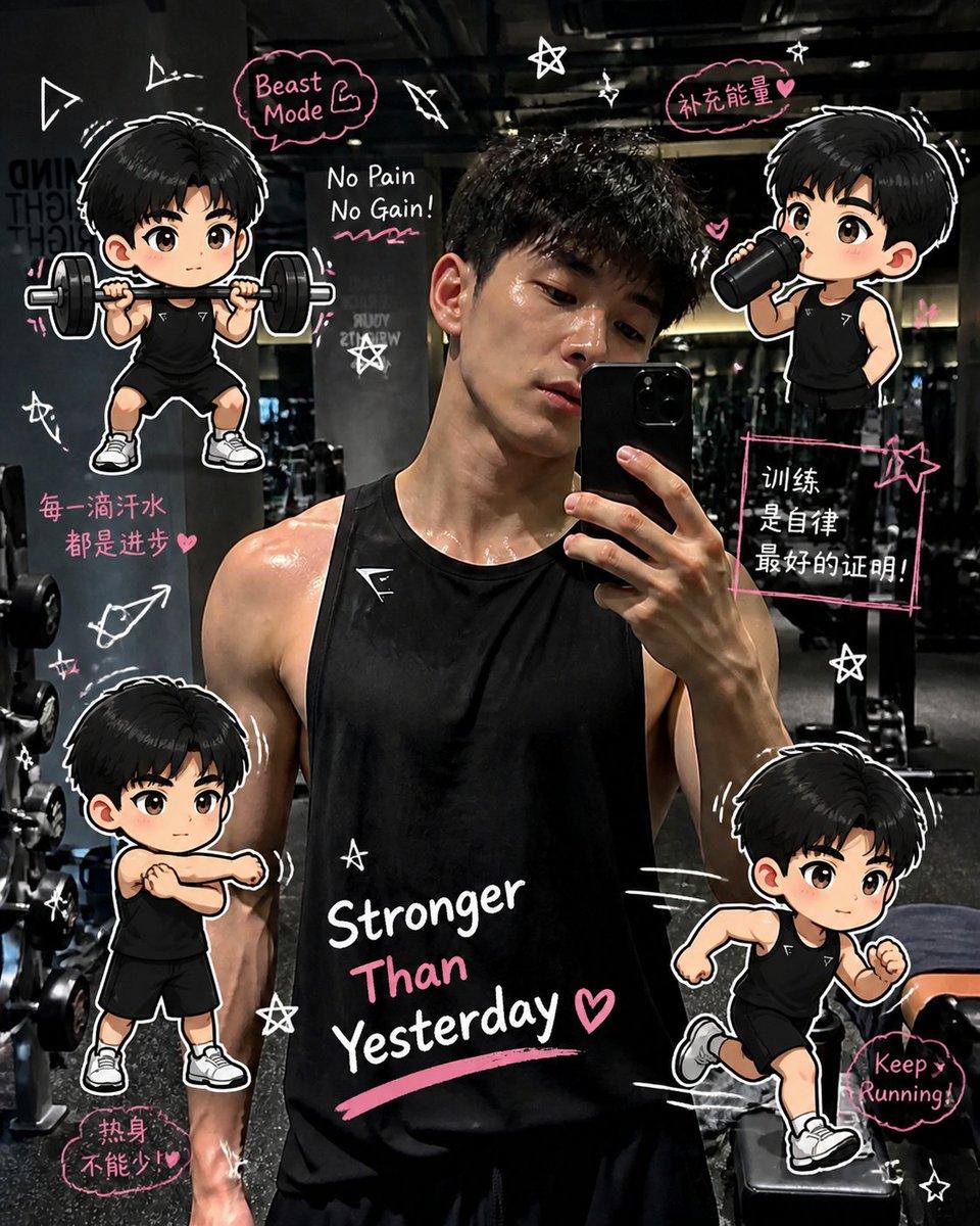 Gym Photo Chibi Transformation - AI image template preview