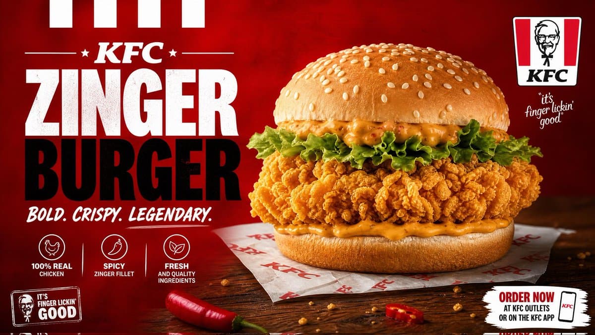 Cinematic Crispy Burger Food Photography - AI image template preview