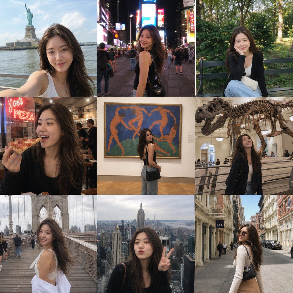 New York Tourist Instagram Grid - AI image template preview