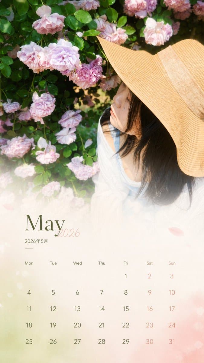 Travel Photo Monthly Calendar Card - AI image template preview