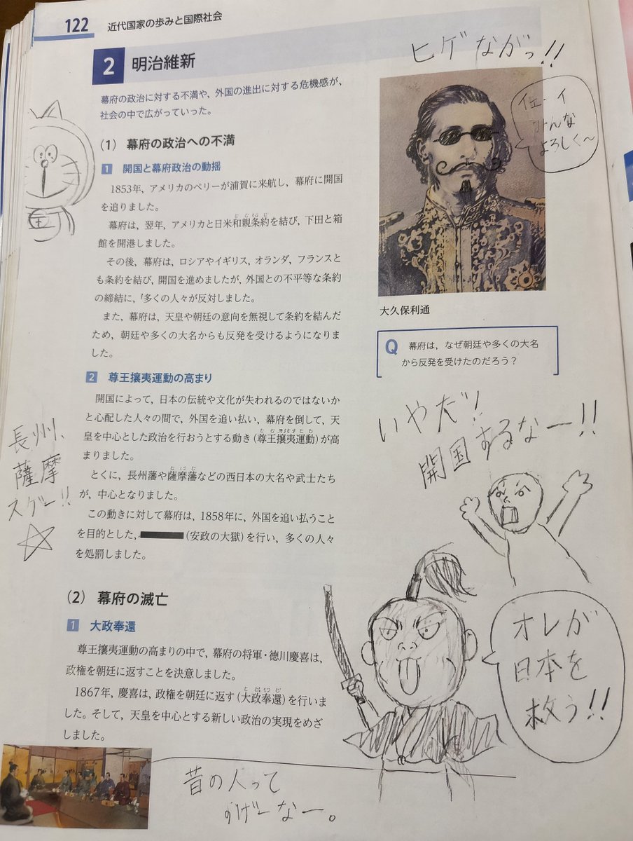 School Textbook Historical Figure Doodle - AI image template preview