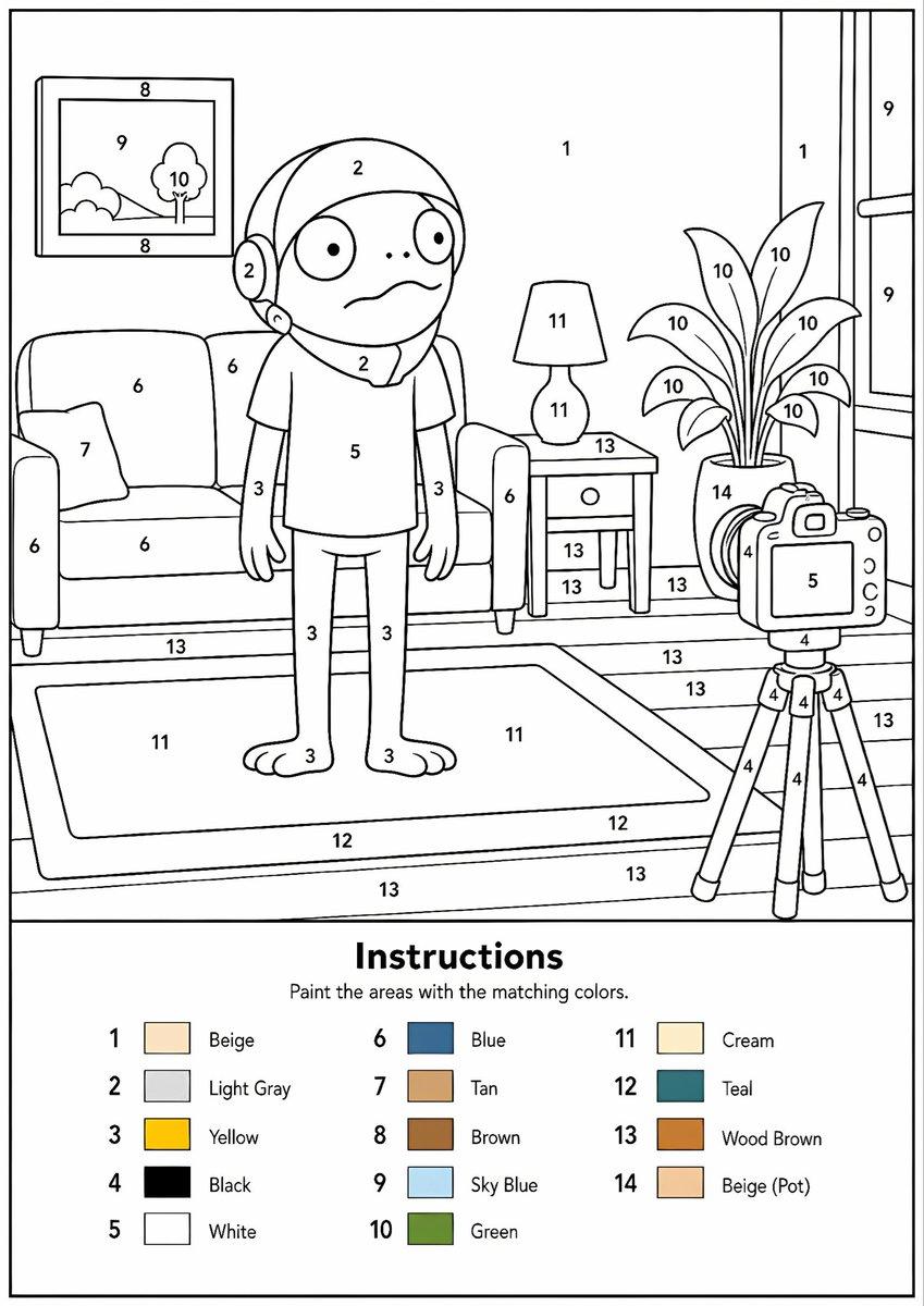 Printable Paint by Numbers Generator - AI image template preview