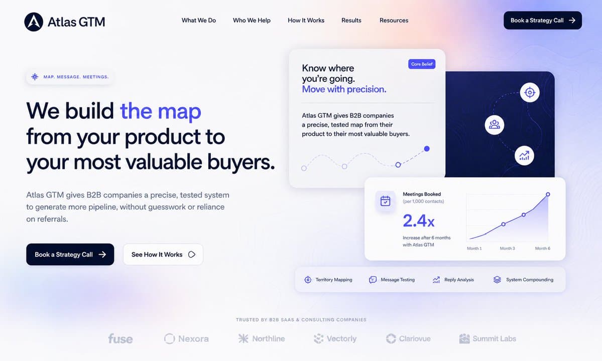 Atlas GTM SaaS Hero Landing Page preview