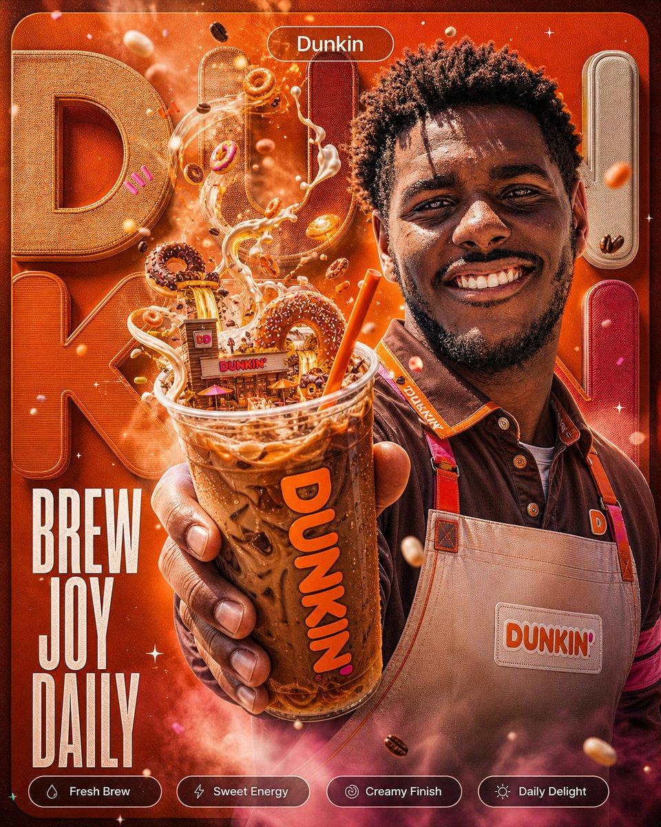 Dunkin Iced Coffee Poster - AI image template preview
