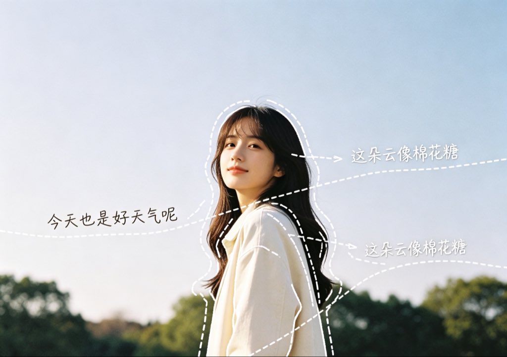 Diary-Style Annotated Portrait - AI image template preview
