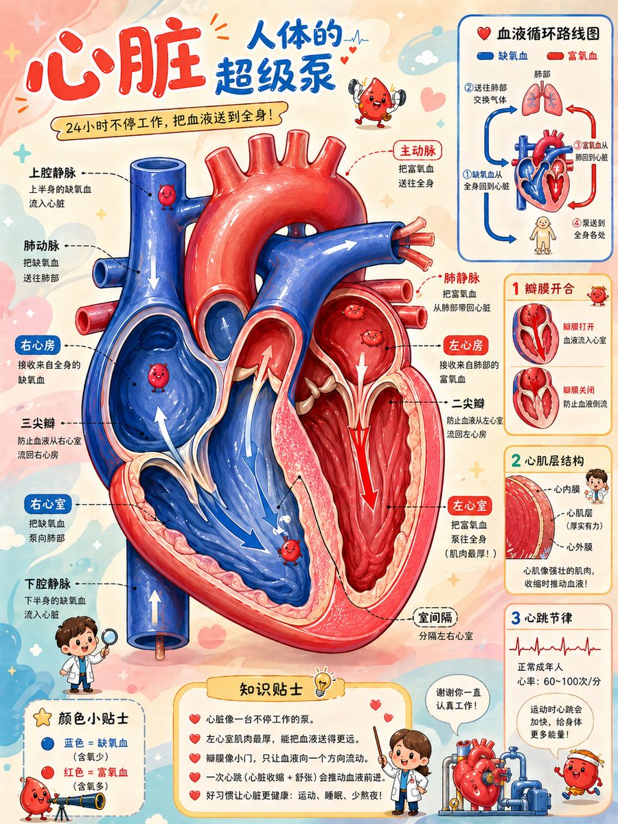 Cute Heart Cutaway Infographic - AI image template preview