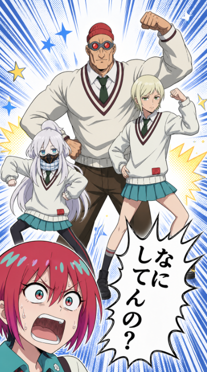 Colored Anime Manga Splash Panel - AI image template preview