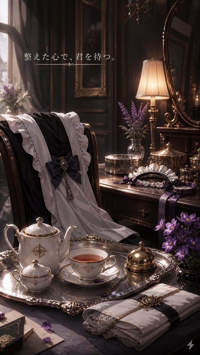Victorian Tea Room Waiting Wallpaper - AI image template preview