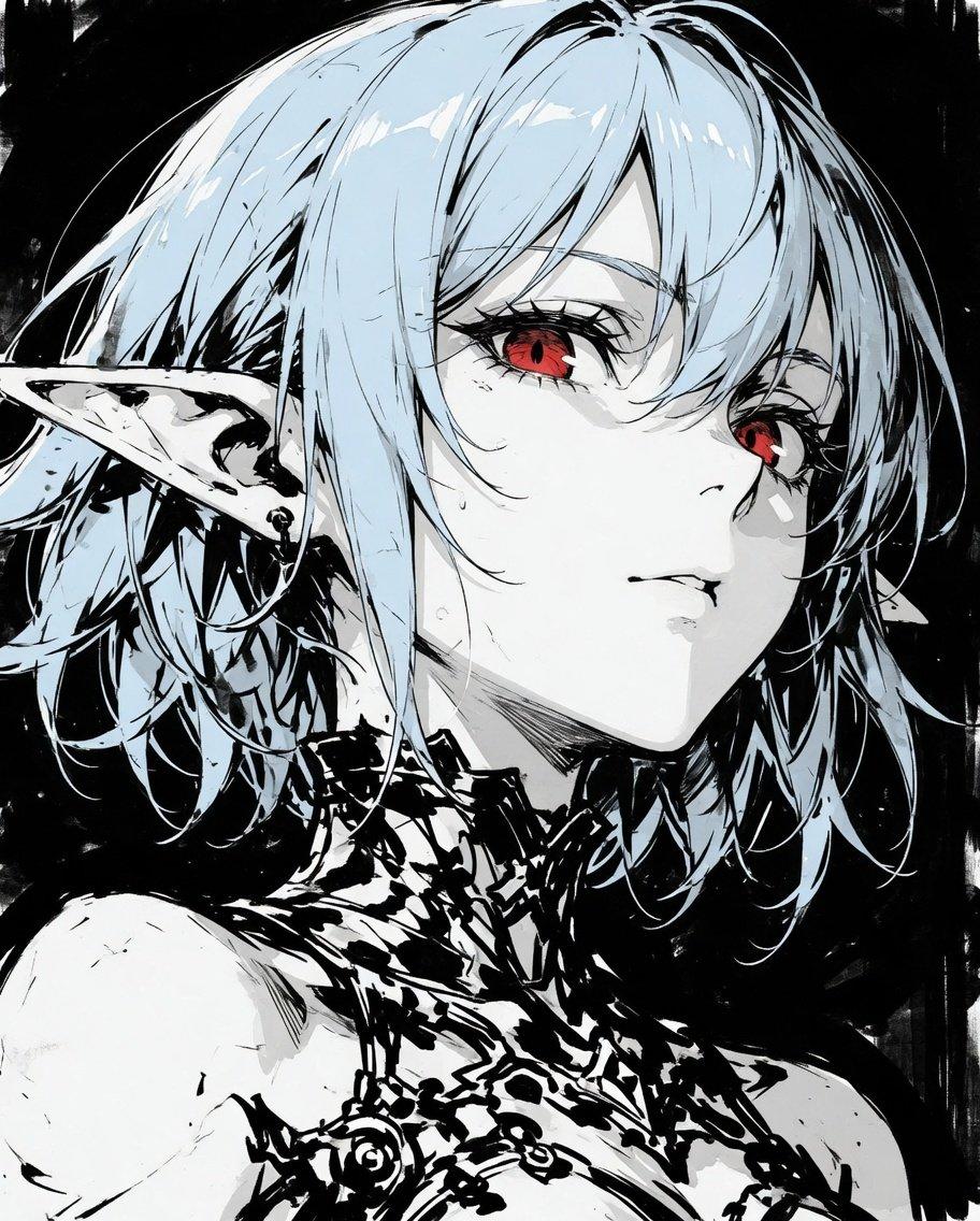 Censored Elf Cyborg Portrait - AI image template preview