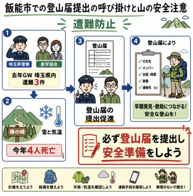 Japanese Mountain Safety Infographic - AI image template preview