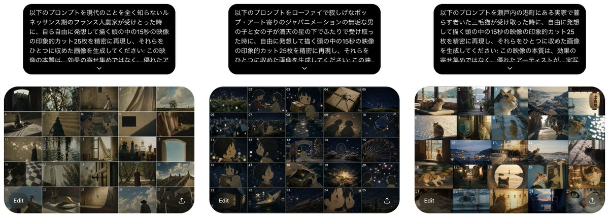Three Prompt Interpretation Storyboard Grids - AI image template preview