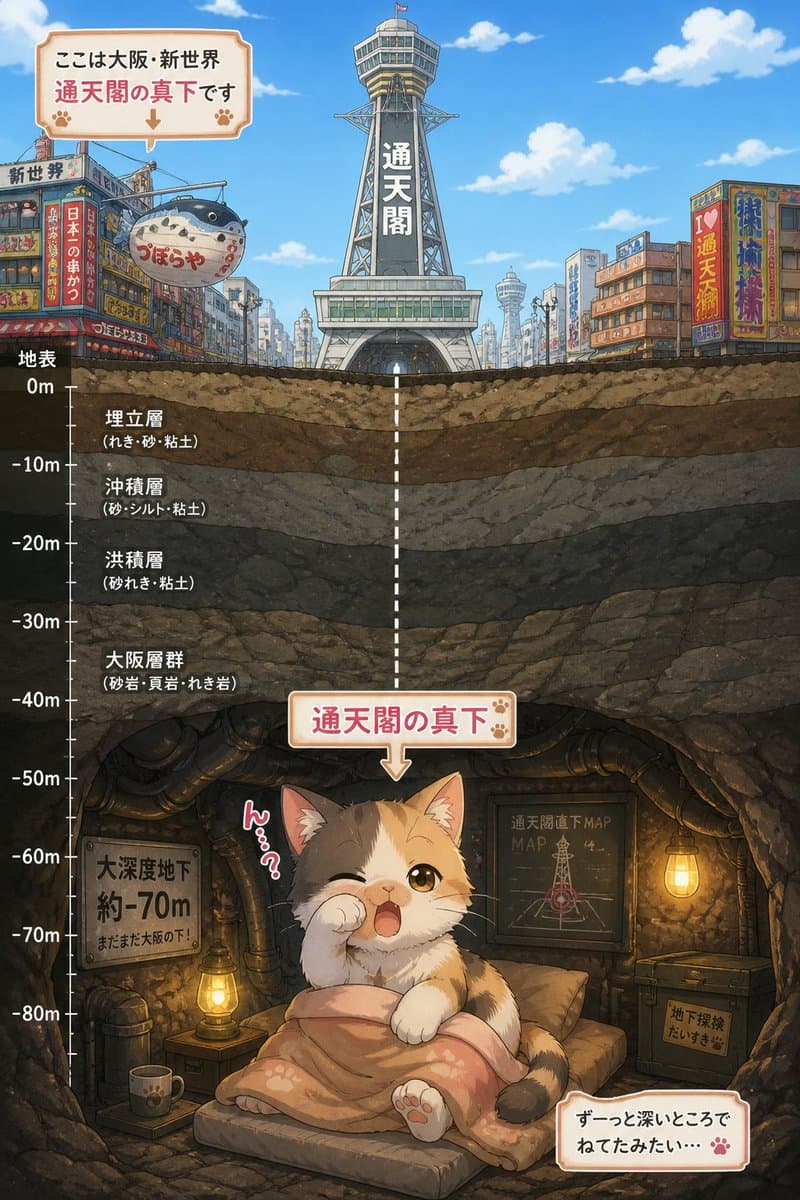 Kitten Under Tsutenkaku Cutaway - AI image template preview