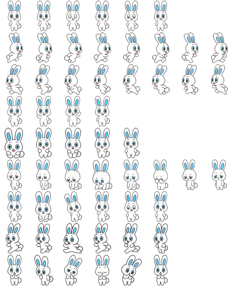 Rabbit Character Sprite Sheet - AI image template preview