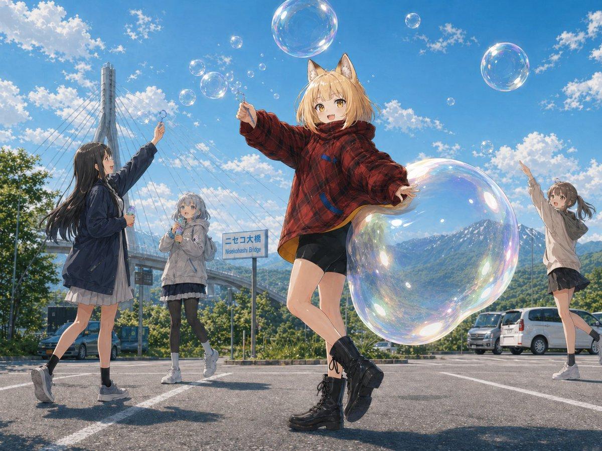 Fox Girl Bubble Dream - AI image template preview